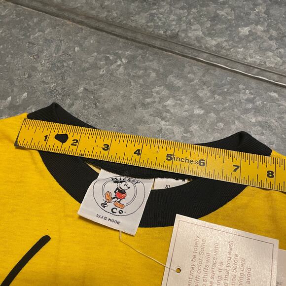 NWT NOS Vintage GOOFY Walt Disney Mickey Co Tee Shirt Mens XL Cotton Yellow 90s - Picture 13 of 13